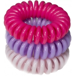 RONNEY S28 MAT funny ring bubble - Profesjonalne gumki do włosów 3 sztuki 3,5 cm - neon różowy, lawendowy, pudrowy róż